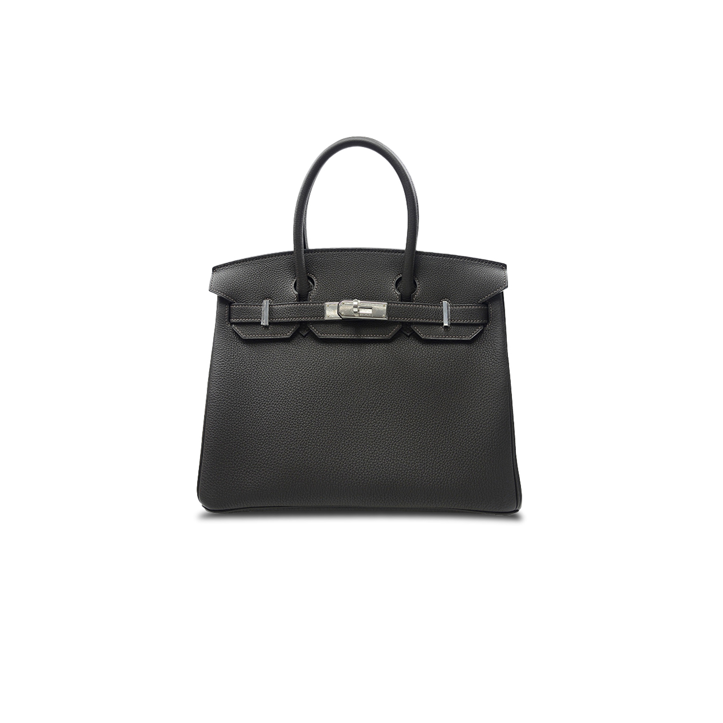 HERMES BIRKIN 35 EPSOM LEATHER BLACK BAG SILVER BUCKLE BAG BK303STGSS (35*28*18cm)